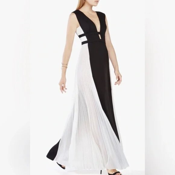 BCBGMAXAZRIA TAHLIA COLOUR - BLOCKED GOWN - Picture 1 of 5